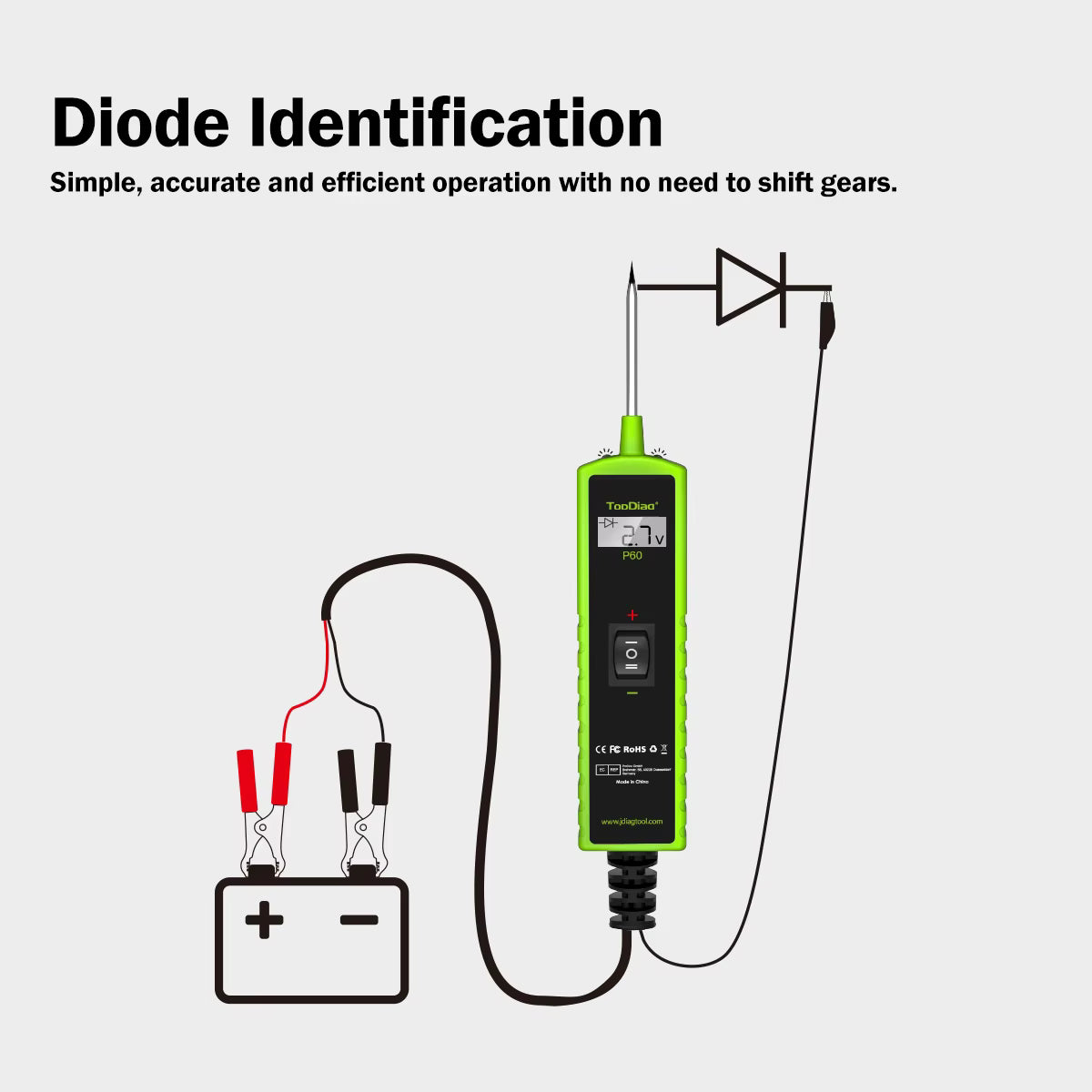 TopDiag P60 Automotive Circuit Tester Probe 6-30V