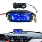 2-i-1 LCD Vattentemperaturmätare & Voltmeter 12V/24V – Digital bilinstrument med 10mm temperaturgivare Tillbehör