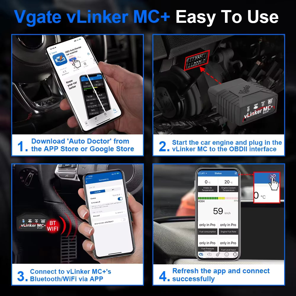 Vgate VLinker MC+ BLE 4.0 V2.2 – iOS/Android/Windows