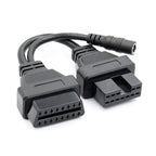 OBD 16-pin hane till 12-pin diagnos kabel för Mitsubishi