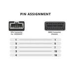 5Pin OBD Kabel till 16 Pin OBD2 Adapter för Honda Adapterkabel