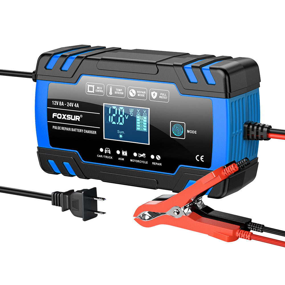 FOXSUR FBC122408D 12V/8A och 24V/4A Lifepo4 Batteriladdare