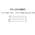 Adapterkabel - Yamaha 4-Pin till OBD2