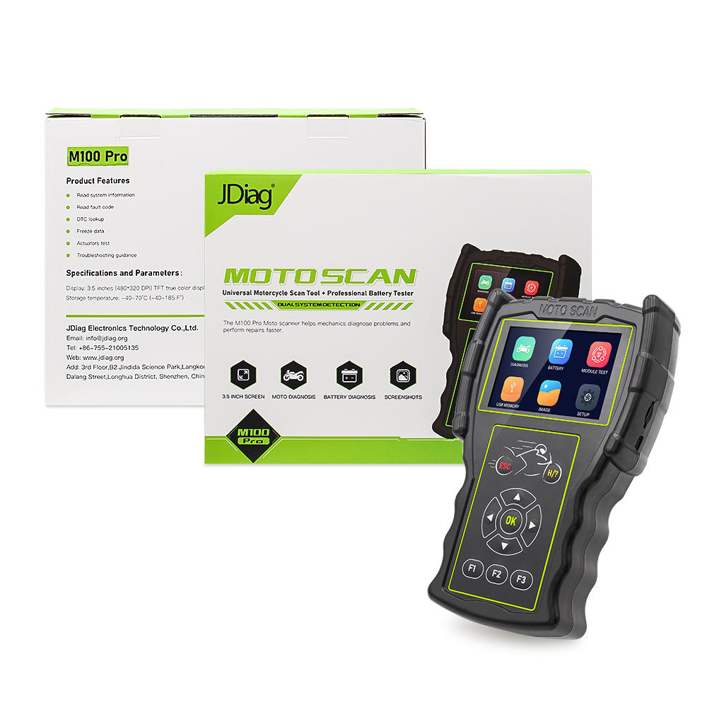 JDiag M100 Pro Universell Motorcykel OBD2 Diagnostik Scanner