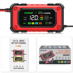 FOXSUR 12V 7A Färgskärm Universell Motorcykelbil Batteriladdare Tillbehör