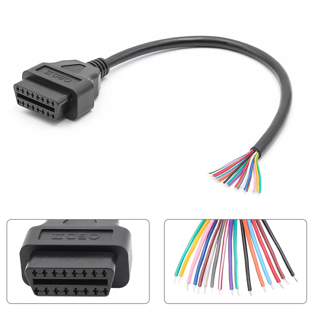 OBD2 16 Pin Female Connector till DIY Förlängningskabel