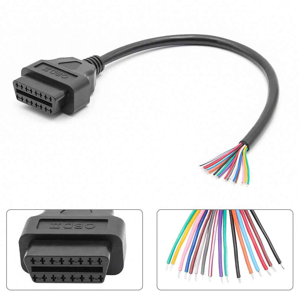 OBD2 16 Pin Female Connector till DIY Förlängningskabel