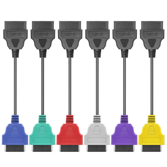 6-Färgad OBD OBD2-kontakt för FiatECUScan Adapter