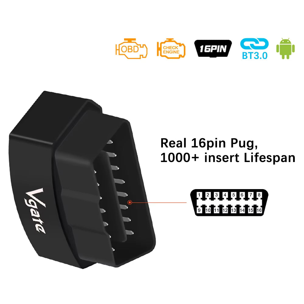 Vgate iCar 3 WiFi – ELM327 V2.2 OBD2 Diagnosverktyg (iOS/Android/Windows)