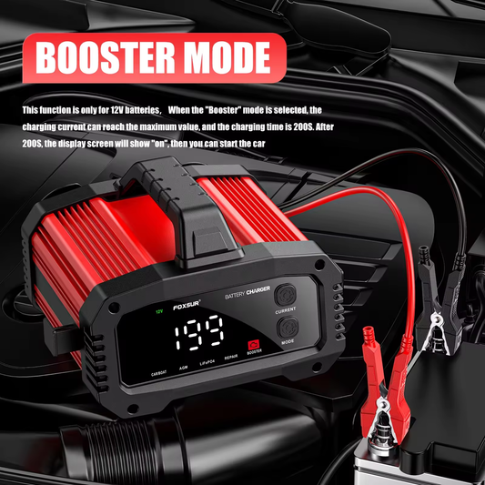 FOXSUR FPT-250 Smart Bilbatteriladdare 12V/25A & 24V/15A