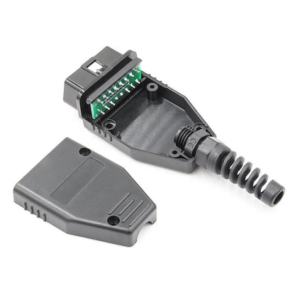 Universal OBD2 16 Pin Male Plug Connector - Black