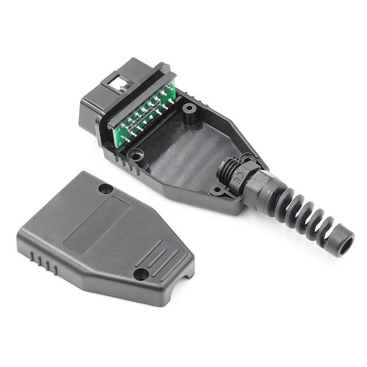 Universal OBD2 16 Pin Male Plug Connector - Black
