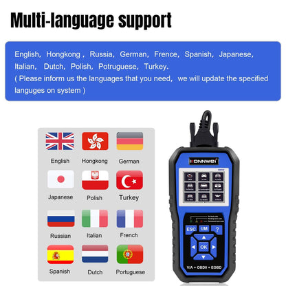 KONNWEI KW450 Full System OBD2 Scanner för VW och Audi