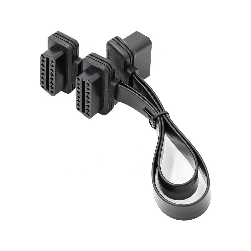 16-pin OBD2 Flat Kabel 30CM - OBD2 Anslutningskabel 2IN1