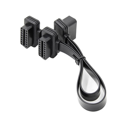 16-pin OBD2 Flat Kabel 30CM - OBD2 Anslutningskabel 2IN1