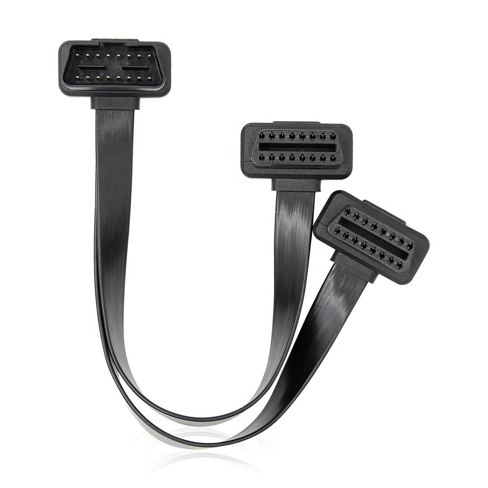 16-pin OBD2 Flat Kabel 30CM - OBD2 Anslutningskabel 2IN1