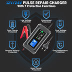 12V 24V Universal Bilbatteriladdare med Pulsunderhåll Tillbehör