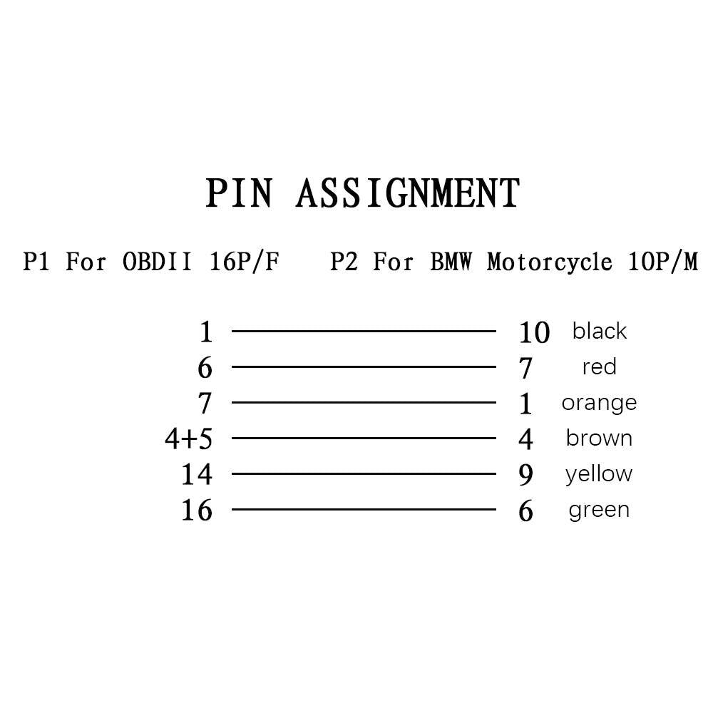 10pin till 16pin OBD2 Adapterkabel för BMW