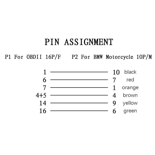 10pin till 16pin OBD2 Adapterkabel för BMW