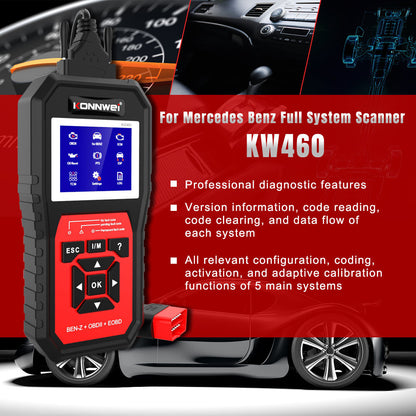 Konnwei KW460 OBD2 Bil Diagnos Scanner för Mercedes
