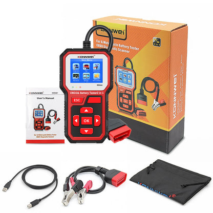 KONNWEI KW681 2IN1 OBD2 Automotive Scanner & Batteritestare