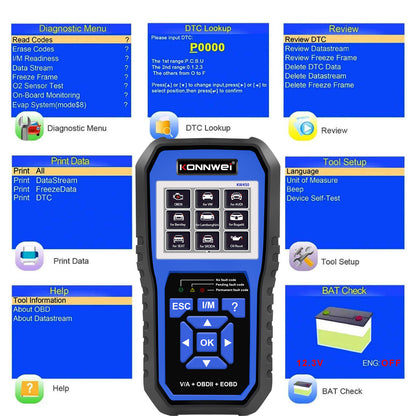 KONNWEI KW450 Full System OBD2 Scanner för VW och Audi