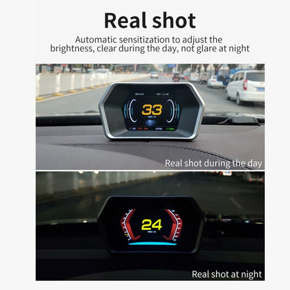 Dual System Car OBD HUD P17 - Driving Speed RPM Voltage Display