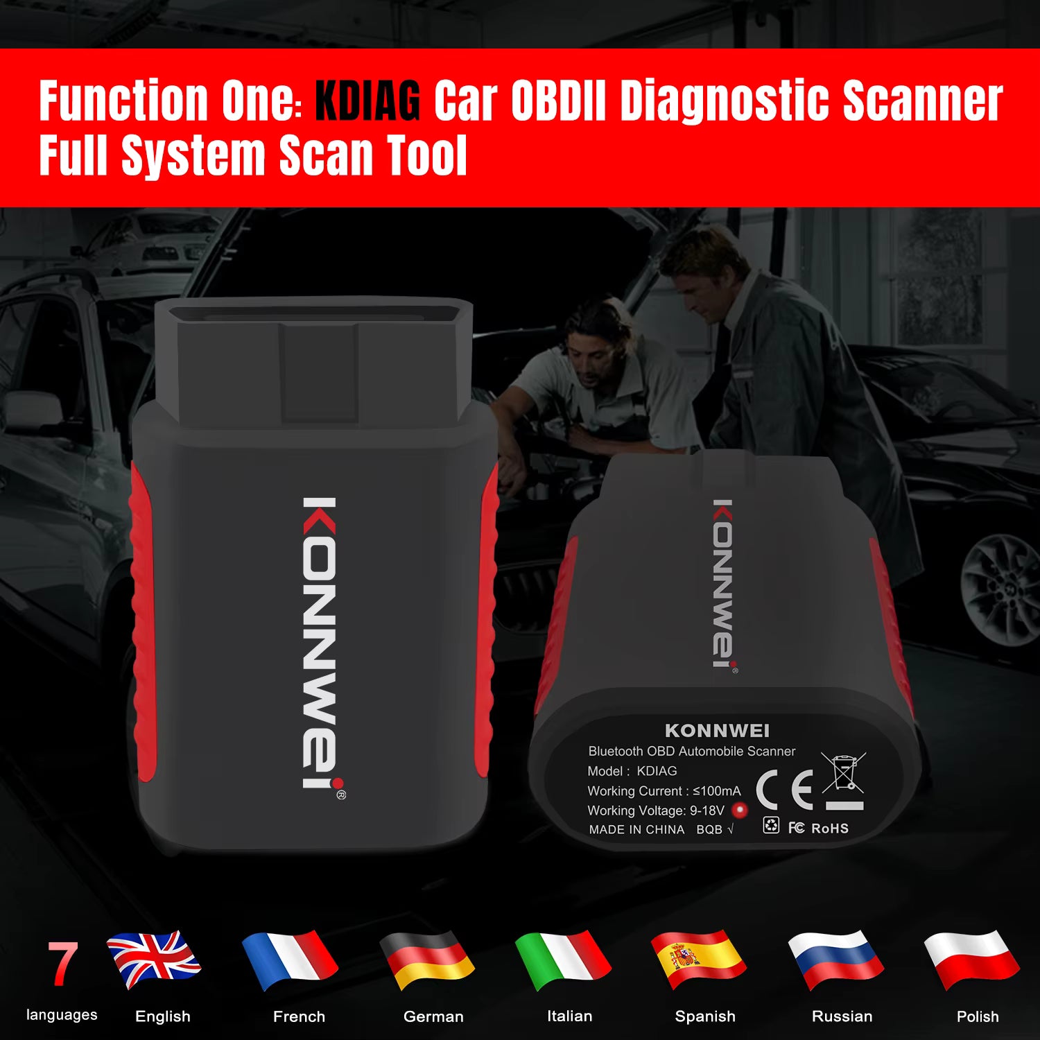 Konnwei KDIAG OBD2 Scanner – Fullsystem & Specialfunktioner