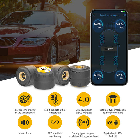 Universal Tyre Pressure Monitoring System BT4.0 för Motorcyklar