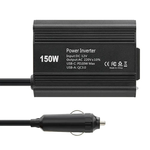 150W Bilomvandlare med Typ - C PD och USB QC3.0 - Felkodsläsare