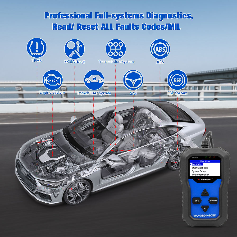 KONNWEI KW350 OBD2 Bil Diagnostik Scanner