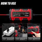 FOXSUR 6V/12V Smart Batteriladdare – Automatisk & Säker