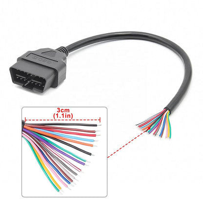 30CM OBD2 Förlängningskabel 16PIN Han till Hon