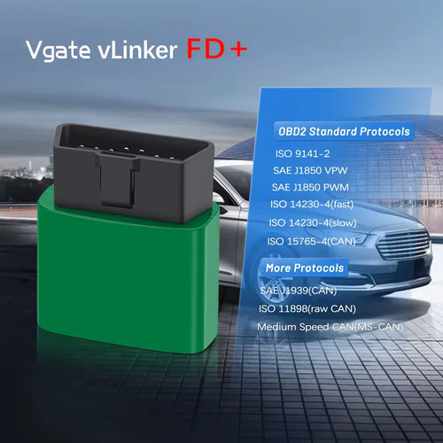 Vgate vLinker FD+ BT 4.0 BLE – Trådlös OBD2-adapter Ford/Forscan - Felkodsläsare