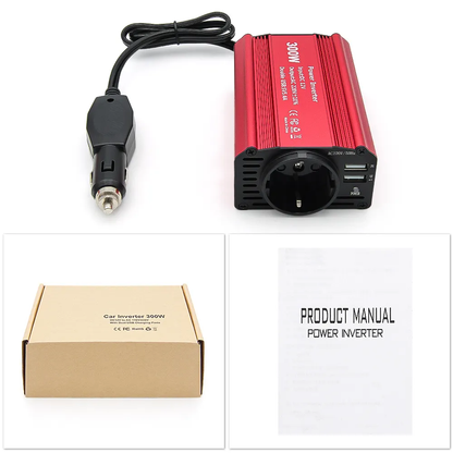 Power Inverter DC 12V till AC 220V/110V med USB-laddare