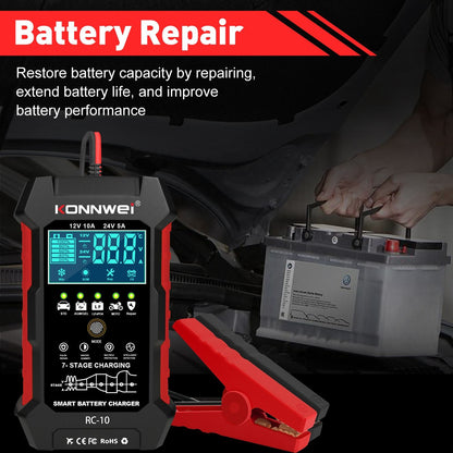 Original Konnwei RC-10 Batteriladdare 12V 24V