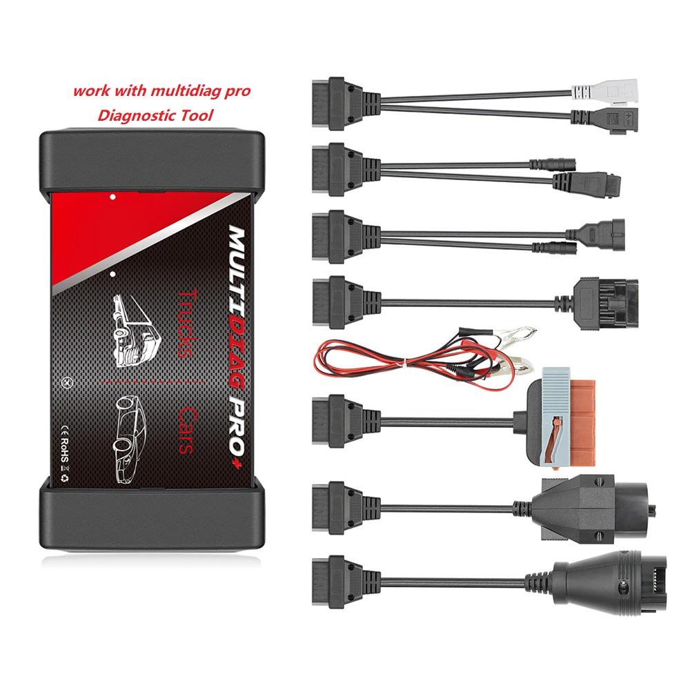 8-delars OBD-kontaktset för bilar – OBD2 och OBD1-adapter