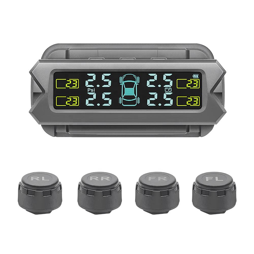Solenergi TPMS Externa Sensorer för Bilstyrtryck