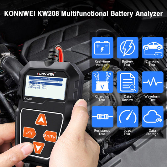 KONNWEI KW208 Batteritestare 12V Bilbatterianalysator