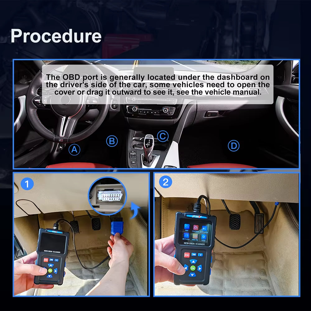 Felkodsläsare - JFIND JF700 OBD2 Diagnosverktyg