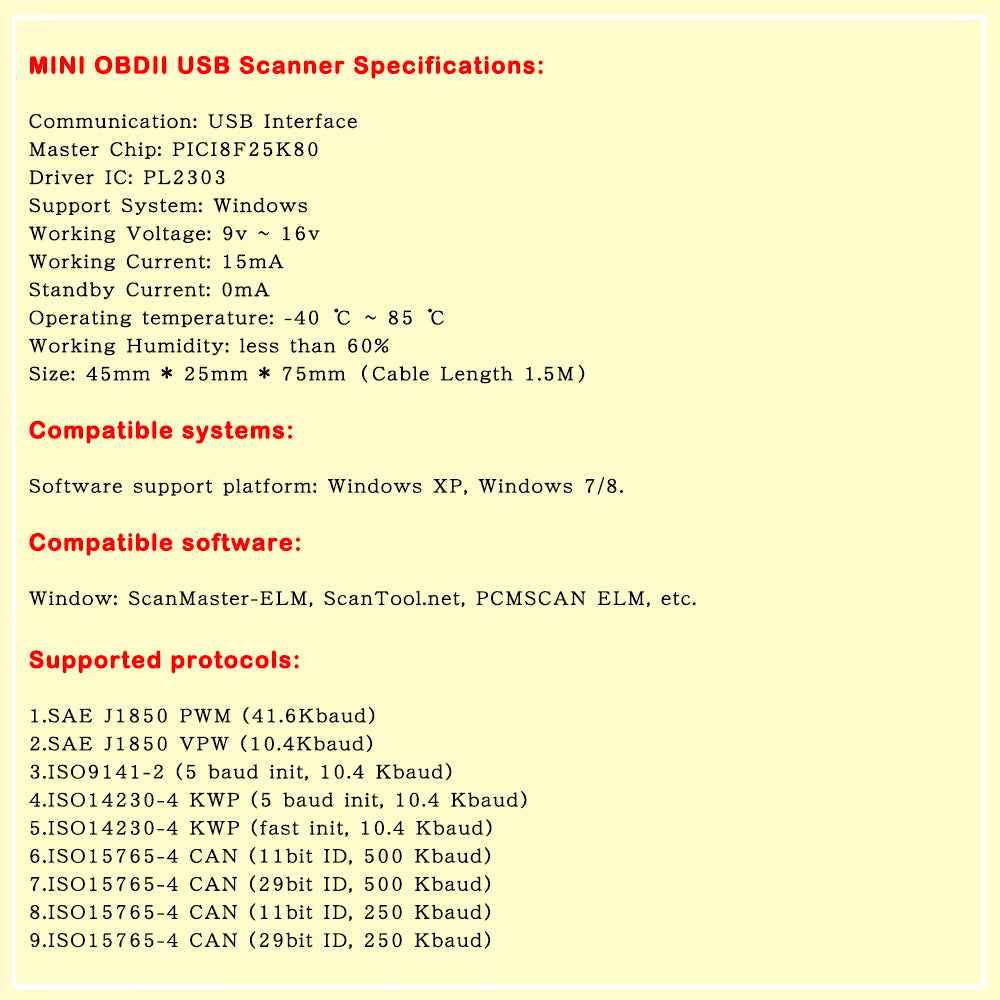 Elm327 USB OBD2 Felkodsläsare v2.1