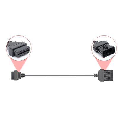 10 Pin till OBD2 16 Pin Connector Kabel för Vauxhall och Opel