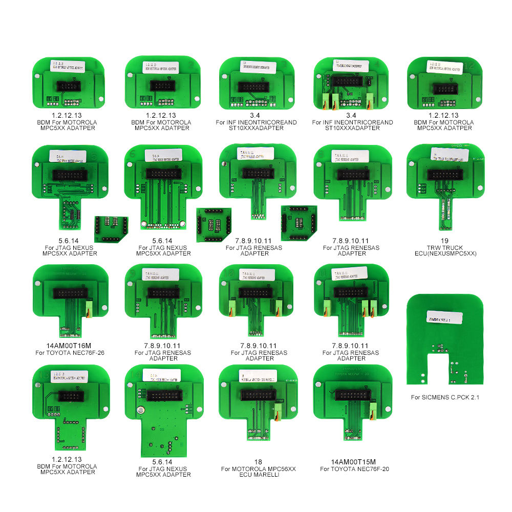 Full Set 22pcs BDM Adapters för ECU Programmering