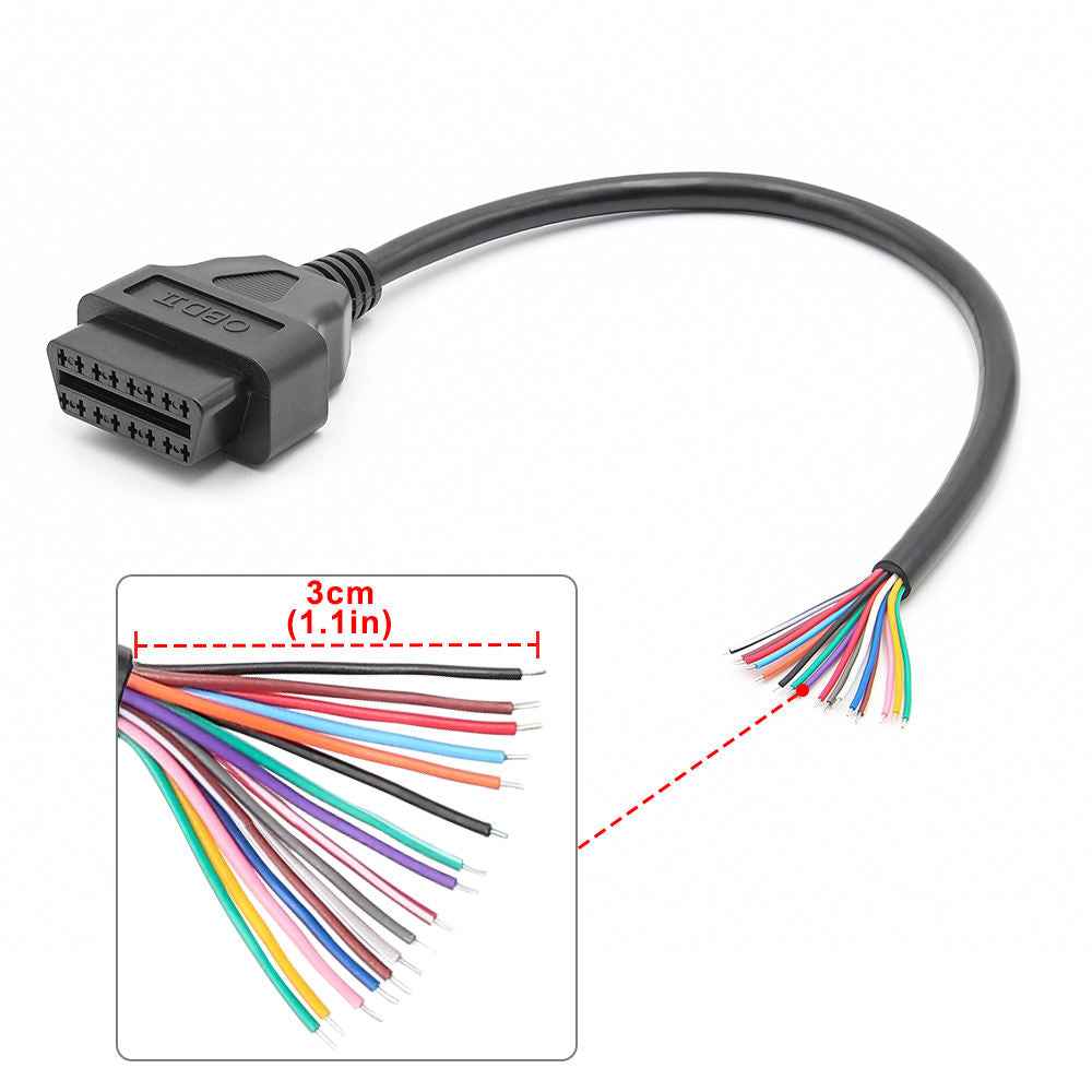 OBD2 16 Pin Female Connector till DIY Förlängningskabel