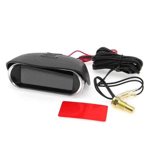 2-i-1 LCD Vattentemperaturmätare & Voltmeter 12V/24V – Digital bilinstrument med 10mm temperaturgivare - Felkodsläsare
