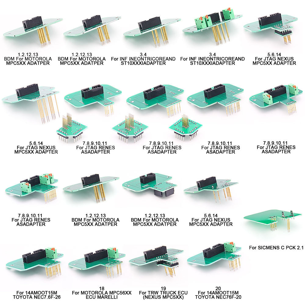 Full Set 22pcs BDM Adapters för ECU Programmering