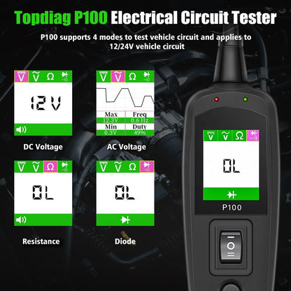 JDIAG P100 Bil Elektrisk Krets Testare - Diagnosverktyg