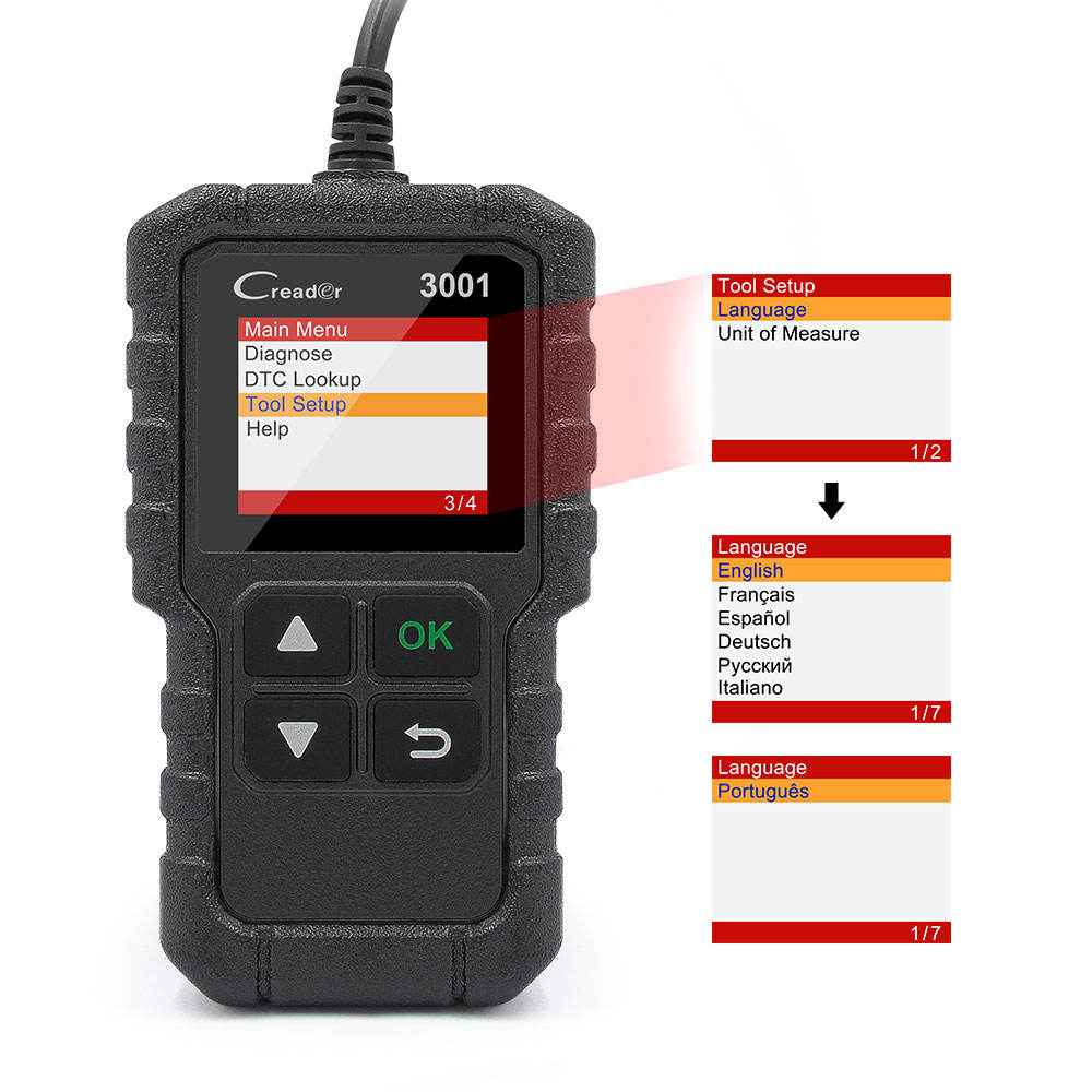 Launch X431 Creader CR3001 OBDII EOBD Bilskanner