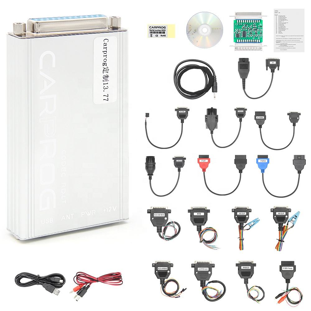 Full Set Carprog 13.77 med 21 Adapters - ECU Programmer