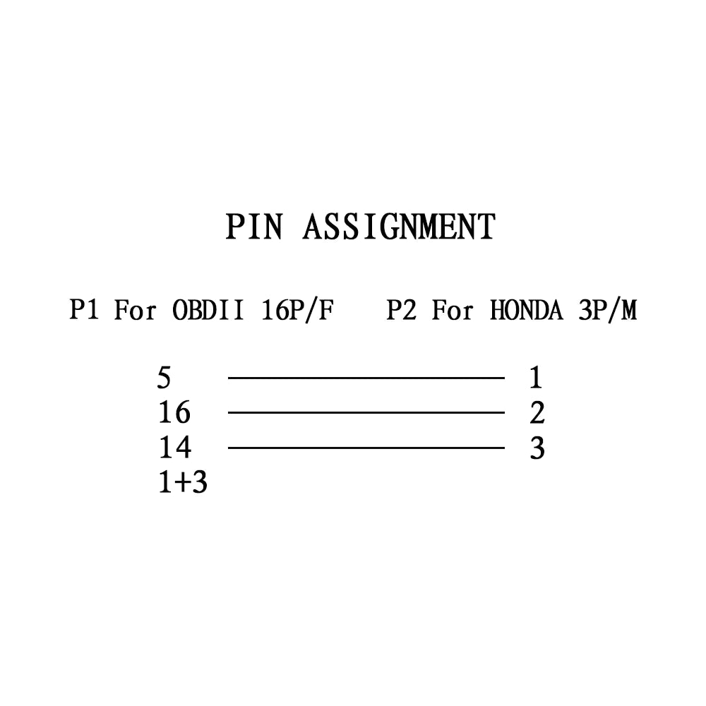 Honda 3-pin till OBD2 16-pin Adapterkabel